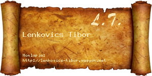 Lenkovics Tibor névjegykártya